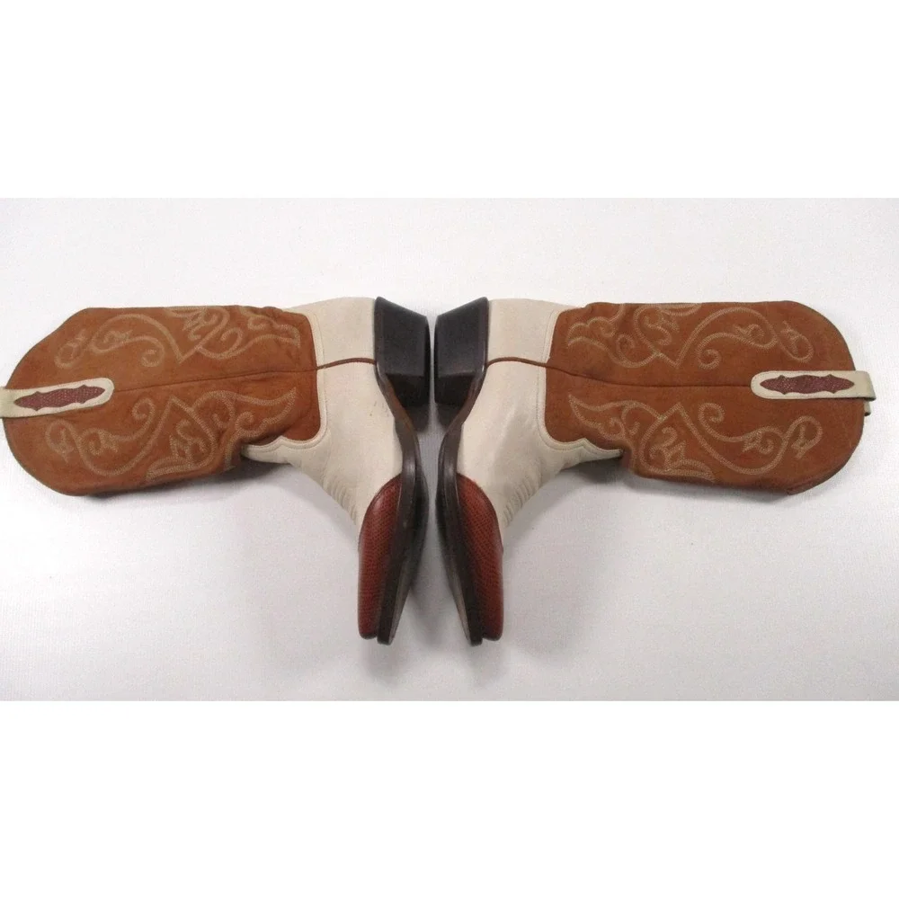 Nine west evie Cowboy Boots Women's Western Stitched Leather Cowgirl Boots Sz 8M - Picture 6 of 10